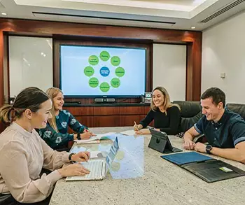 Meeting rooms at 155 North Wacker, Chicago, provide clients with fully equipped facilities for smooth, professional meetings